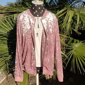 NWT NY&C Crushed Velvet Bomber Jacket